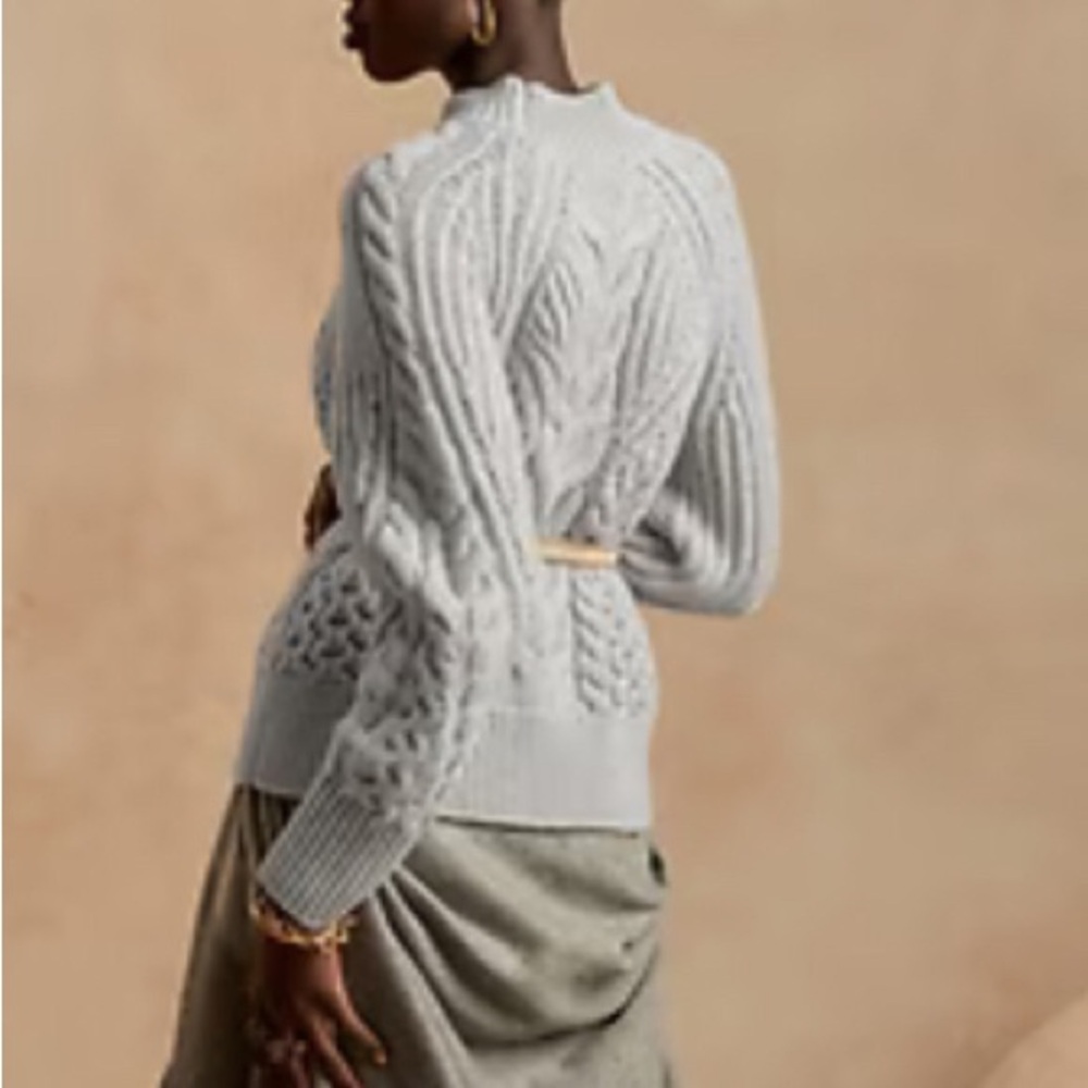 Banana Republic Luxury Cashmere Cable Knit Sweater - Picture 2 of 10
